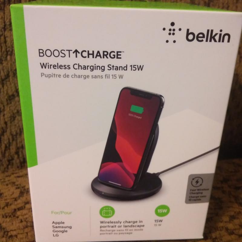 Belkin Boost Charge 15W Wireless Charging Stand and 24W Qc 3.0 Wall Charger