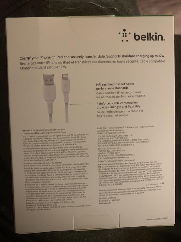 Cargador Belkin BOOST↑UP para iPhone con cable Lightning 2,4A (Negro) –  Shopavia