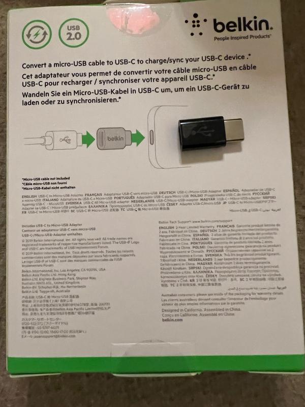 Belkin USB-C� (aka Type-C�) to Micro USB Adapter