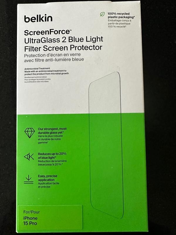 iPhone 15 screen protector made with UltraGlass 2