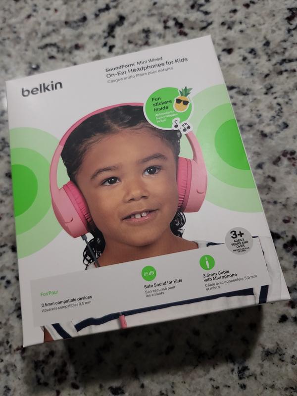 Belkin SoundForm Mini Casque pour enfants Jack 3,5 mm Rose