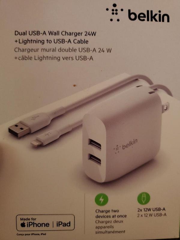 Câble iPhone / iPad USB-C vers Lightning 2 mètres / Charge rapide 2.4A 12W