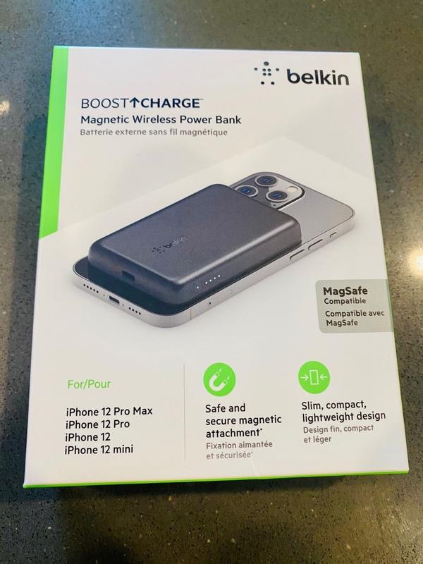 Belkin BoostCharge - Banco de energía magnético de 10 K MAh - Cargador  magnético para iPhone de 7.5 W - Cargador inalámbrico compatible con  MagSafe 