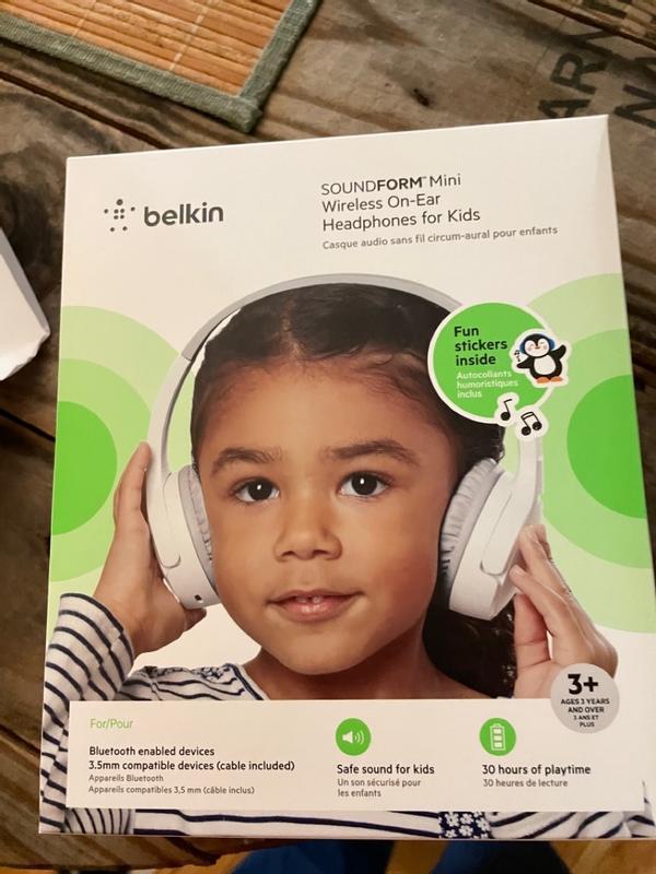  Belkin SOUNDFORM - Mini auriculares inalámbricos para niños con  micrófono integrado, 30 horas de reproducción, Bluetooth 5.0 o conexión con  cable, auriculares en la oreja para viajes, escuela, compatible con iPad