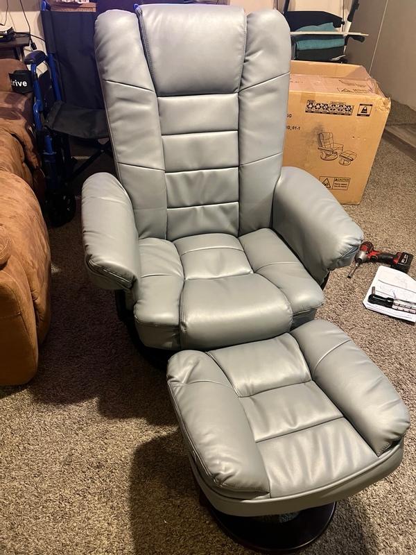 Flash Furniture Brown Faux Leather Upholstered Swivel Recliner