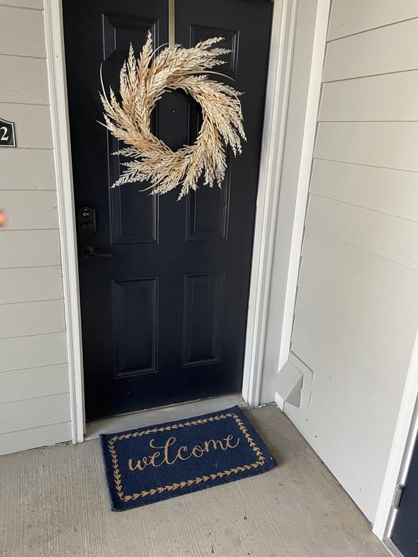 Harbold 18 x 30 Indoor/Outdoor Black Coir Doormat with Natural