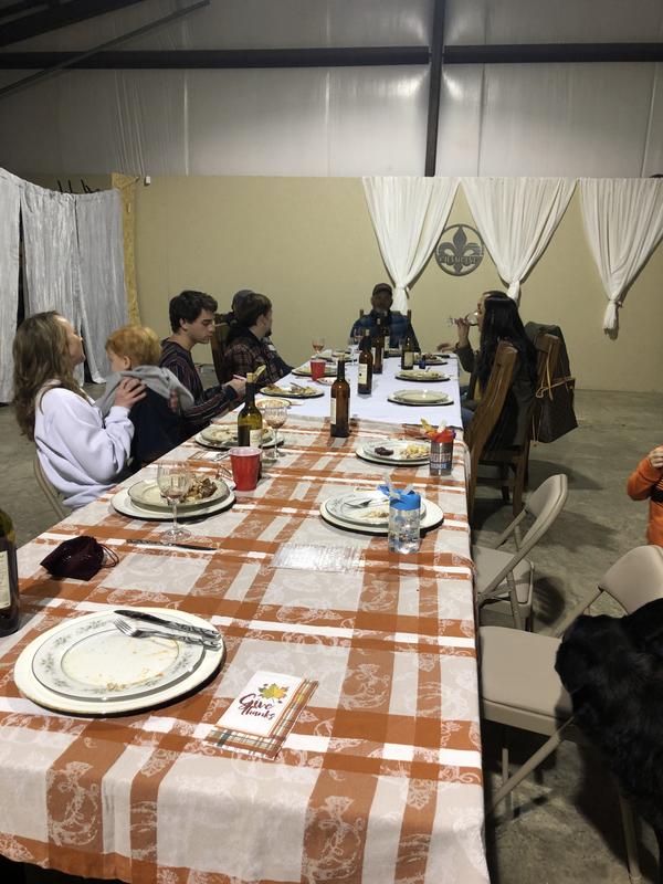 Thanksgiving dinner with my old table and new one end to end seamlessly!