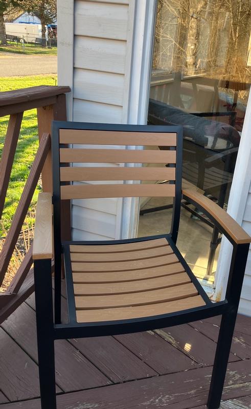 Faux Teak Patio Chairs XU-DG-HW6006- – BizChair Faux Teak Patio Chairs XU-DG-HW6006- – BizChair