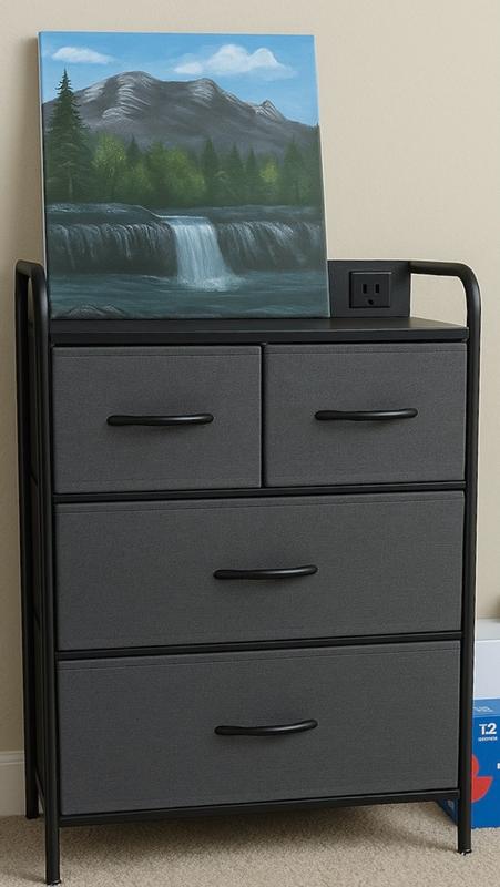 Flash Furniture Sodano 4 Drawer Nightstand with Charging Station; 2 USB ...