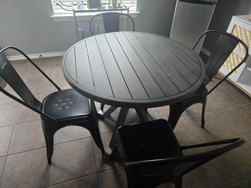 Martha Stewart Bedford 36-in Round Indoor-Outdoor Patio Table with ...