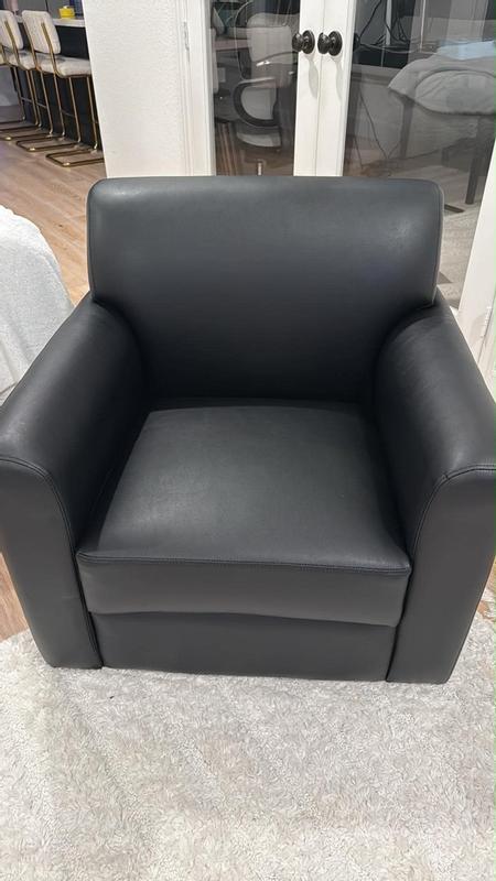Flash Furniture Agent Black LeatherSoft Reception Chair with Right Side ...