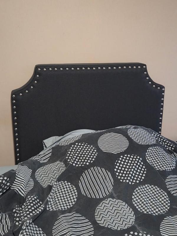 Merrick Lane Ribas White Contoured Faux Leather Twin Headboard with ...