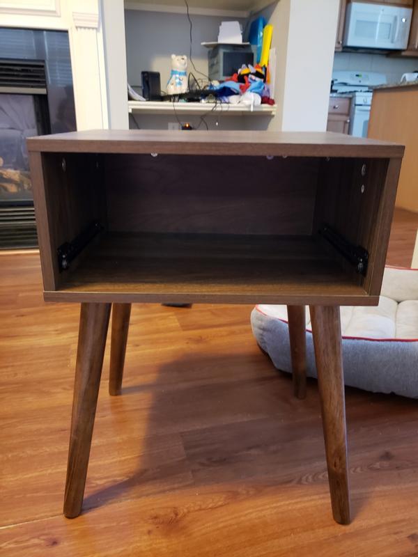 Flash Furniture Hatfield Mid-Century Modern One Drawer Wood Nightstand ...