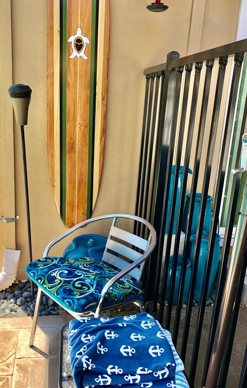Surfboard and chair