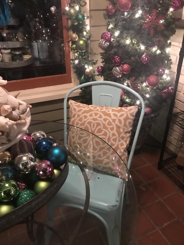 Another view of one of my chairs. I'm going to get smaller cushions to better show off the back.