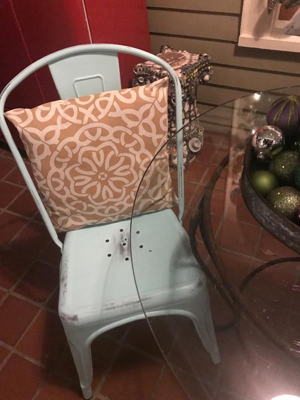 Close-up of my new chair - the color is actually a little deeper - looks great with my other upcycled treasures!