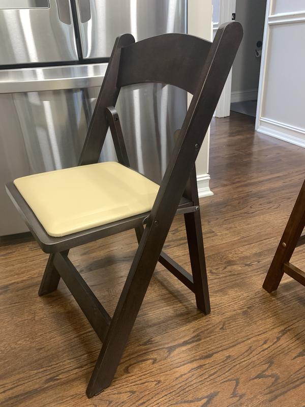 Fruitwood resin Folding Chair with Tan Seat