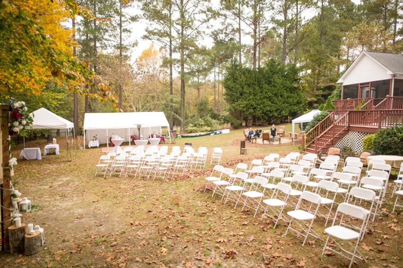 A Wedding ceremony with reception for about 80 guests.