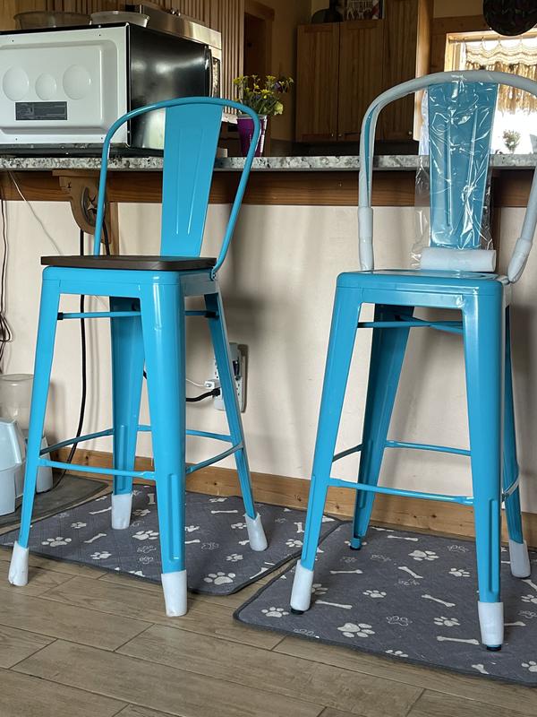 Merrick Lane Sarah 30-in Metal Indoor-Outdoor Counter Stool with ...
