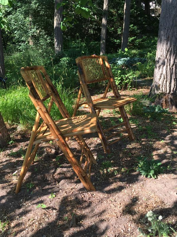 American champion bamboo store folding chair