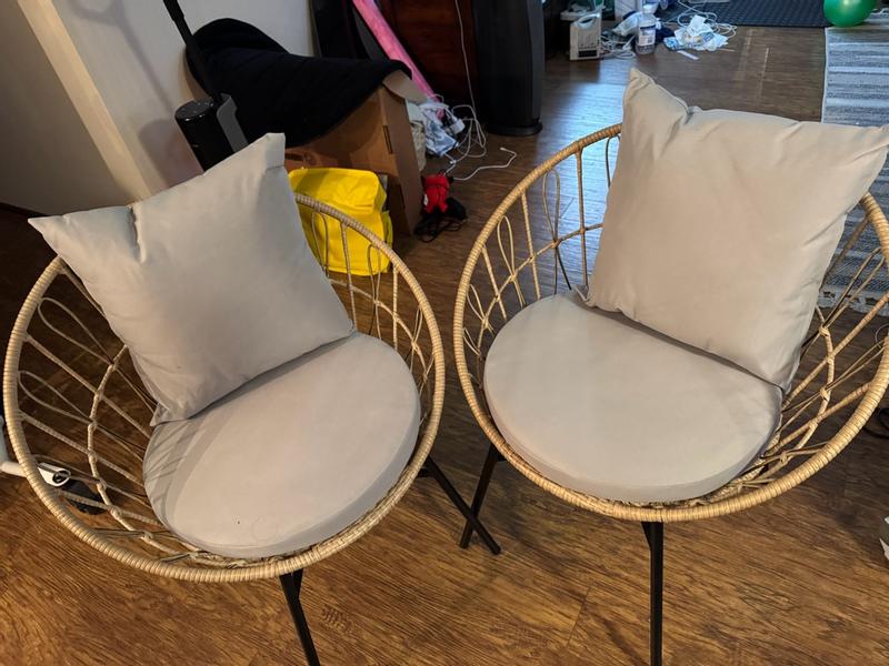 Taylor & Logan Fielder Set of 2 Wicker Brown Rattan Frame Stationary ...