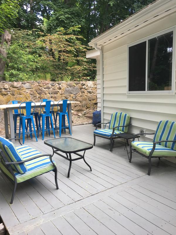 Blue metal  bar stool