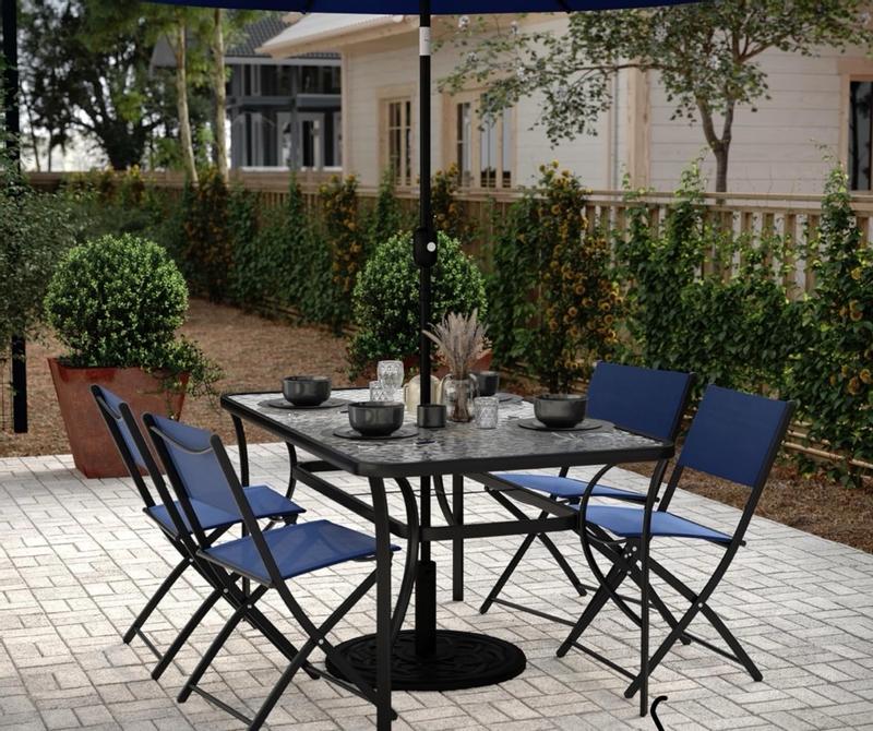 Carnegy Avenue Black Rectangle Steel Outdoor Side Table CGA-TLH