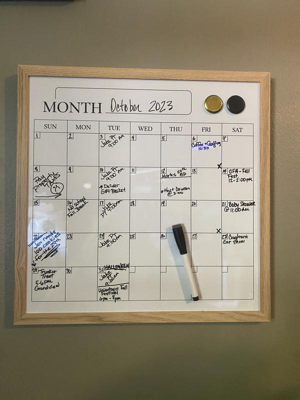 Great size calendar! There’s plenty of room to white down upcoming events, appointments etc!
