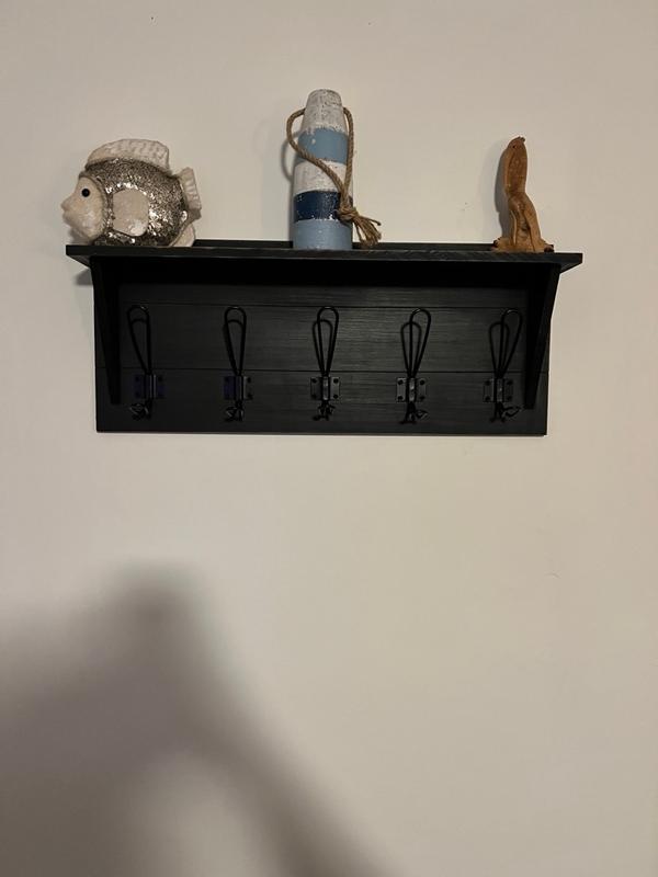 Rustic Wall Mounted Coat Rack Shelf - Wooden Country Style 24" Entryway