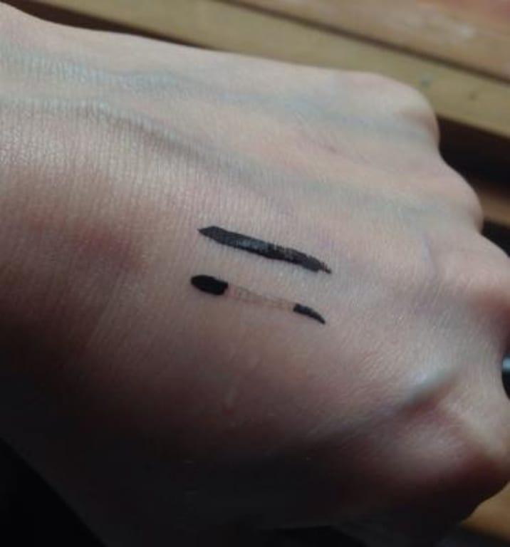 Water test, a half-the-price eyeliner (up) is untouched. Whereas magic ink (down) disappeared :(