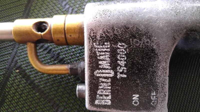 Die cast aluminum handle worn smooth...