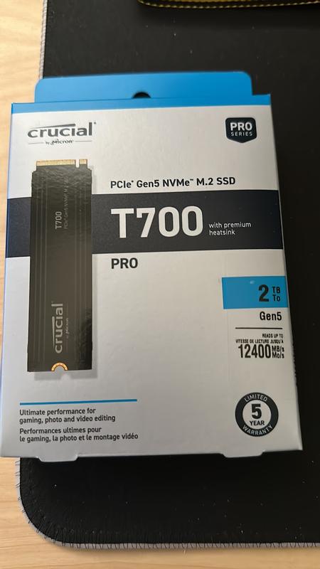 新品　Crucial CT2000T700SSD5 PCIe5.0 2TB Crucial T700 2TB PCIe Gen5 NVMe M.2 SSD With Heatsink
