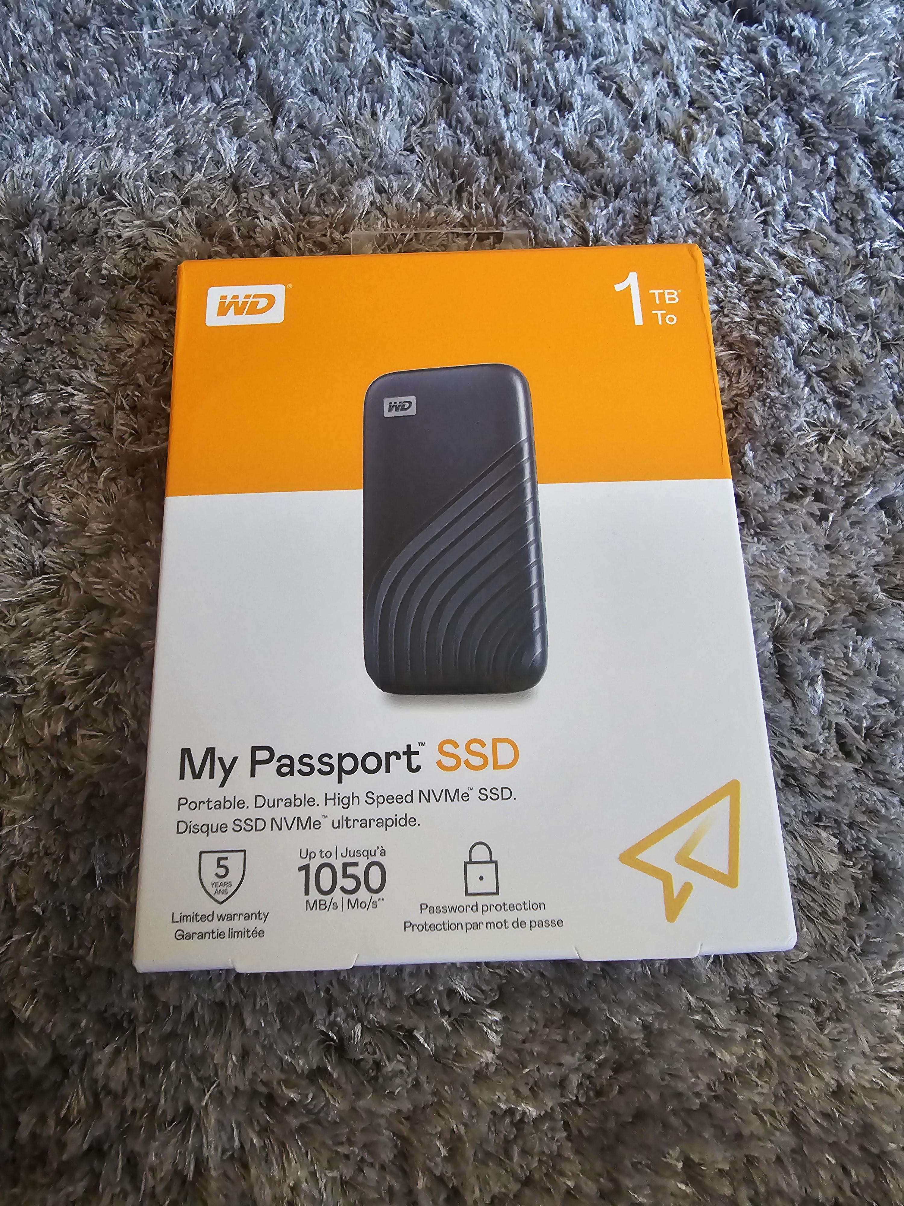WD My Passport 1TB USB-C External Solid State Drive (WDBAGF0010BBL