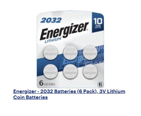 Energizer 2032 Batteries (6 Pack), 3V Lithium Coin Batteries 2032BP-6 -  Best Buy