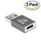 USB 3.0 (Type-A) Male to USB3.1 (Type-C)Female Gold Plated Connector Converter Adapter (Grey 2-Pack), click to load a larger version