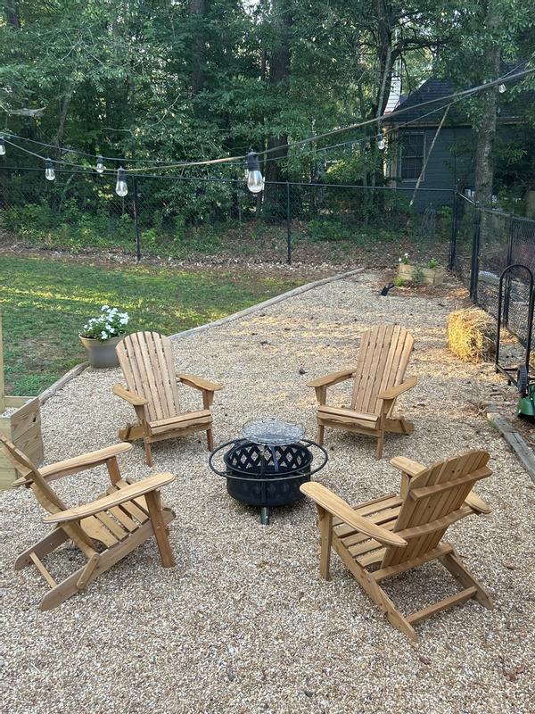 Folding Wooden Adirondack Chair, Accent Furniture w/ Natural Folding Wooden Adirondack Chair, Accent Furniture w/ Natural