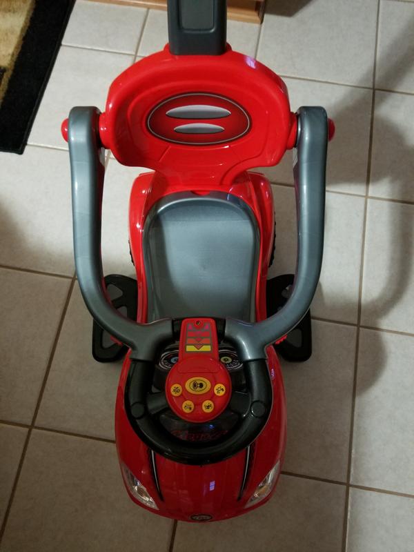 side arms come off so child can steer when old enough