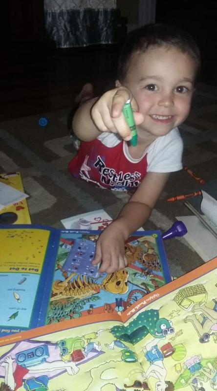 My Precious Grandson when he received his new drum set