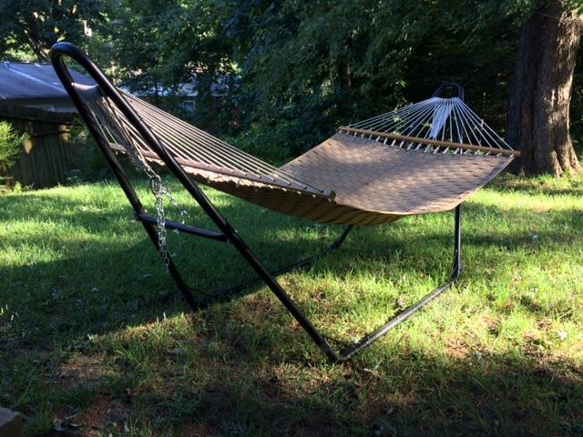 Single person hammock on stand