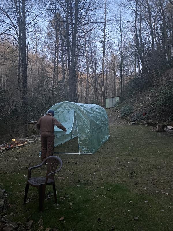 Walk-In Greenhouse Tunnel Tent w/ Roll-Up Windows, Zippered Door