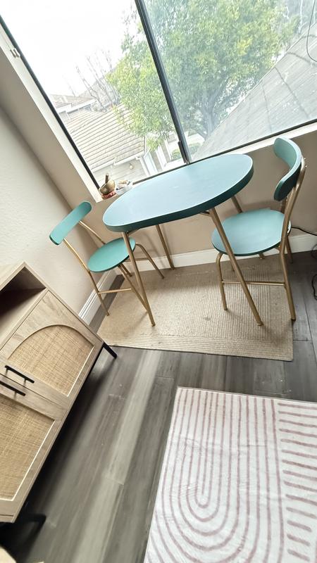 3-Piece Oval Dining Table Set, Small Kitchen Set w/ 2 Chairs