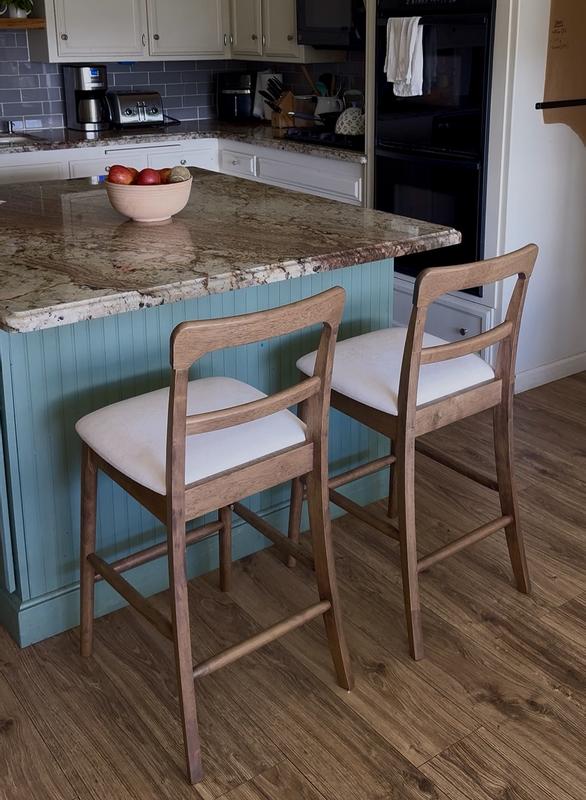 Best Choice Products Counter-Height Farmhouse Stools Solid Wood w ...