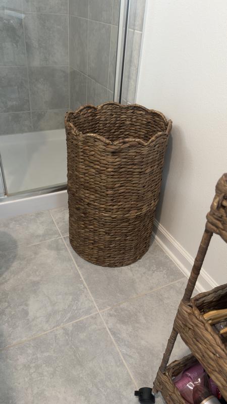Best Choice Products Scalloped Large Round Laundry Hamper Handwoven ...