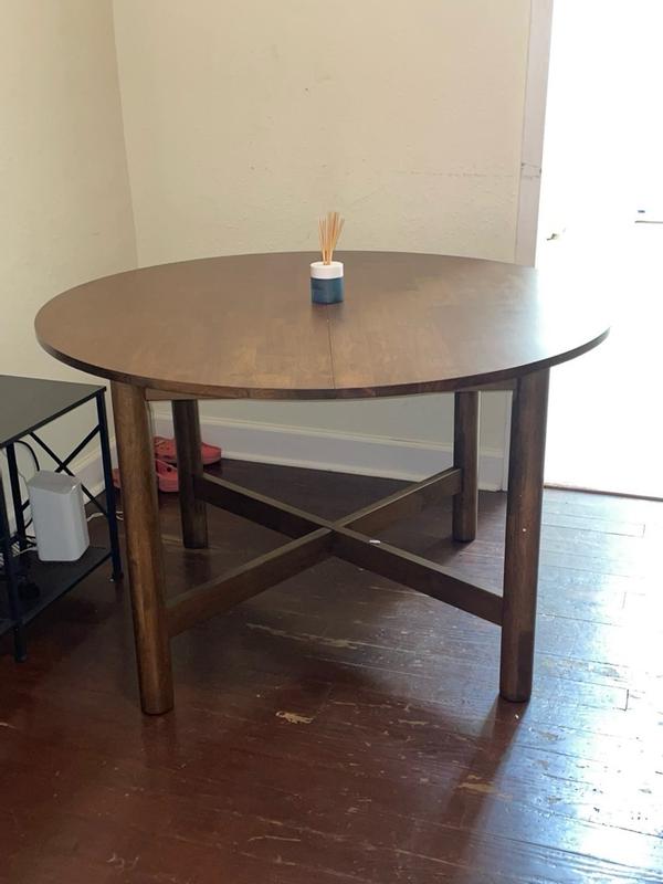 Best Choice Products 47In Round Solid Wood Dining Table Modern ...