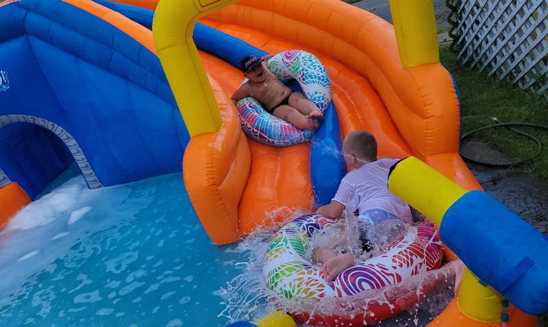 H2OGO! Waterfall Waves Kids Inflatable Water Park 18'8”