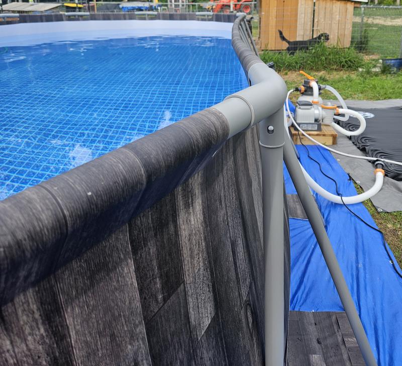 Round Pool Liner Relining Kit For Tube Frame Soft-Sided Above Ground Swimming Pools 25 Gauge Heavy Duty Vinyl Fits Up To 54 Deep