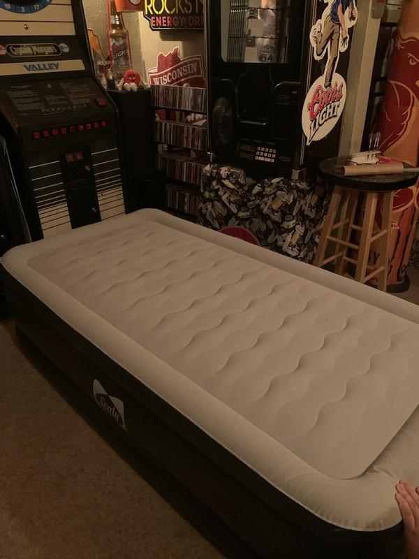 Sealy 94055E-BW Tritech 20 Inch Twin Air Mattress - Double High, Built-In  Pump, Gray - Indoor/Outdoor Use - Supports up to 330 lbs