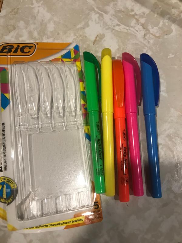 BIC Highlighter Grip, Evidenziatori Colorati, Tecnologia Anti-Essiccazione  e Punta a Scalpello per Tratti Spessi e Sottili, 10 Unità, Cancelleria  Studenti : : Cancelleria e prodotti per ufficio