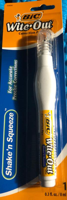 Bic Wite Out Correction Pen White Out Shake and Squeeze