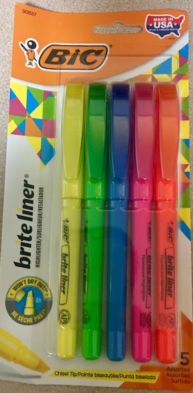BIC Brite Liner Pocket Assorted